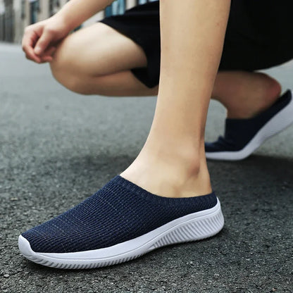 Summer Men Casual Shoes Mesh Loafers Breathable Half Slippers Outdoor Indoor Women Comfortable Fashion Couple Walking Sneakers