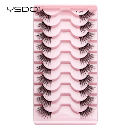 Lashes 3/10 Pairs Half Lashes Cat Eye Natural Long Lashes 3D Mink Eyelashes Full Strip Lashes Makeup Extension Tools