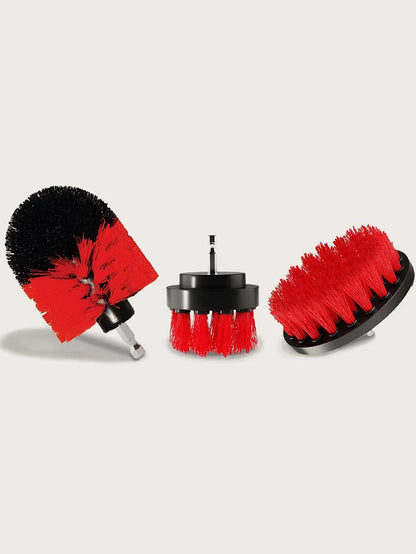3Pcs/Set Electric Scrubber Brush Drill Brush Kit Plastic Round Cleaning Brush For Carpet Glass Car Tires Nylon Brushes