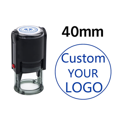 Custom Logo Round Stamp Personalized Image Self Inking Stamper Customized Business Logo Text Stamps-4 Sizes-5 Ink Color Options