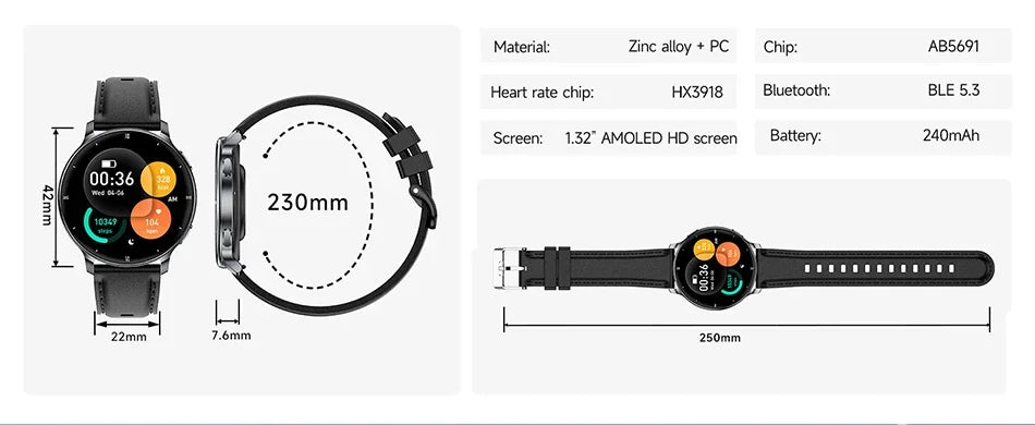 2026 New 7.6mm Ultra-Slim Smart Watch Women AMOLED HD Display LED Flashlight Always-On Time Display Fashion Ladies Smartwatches