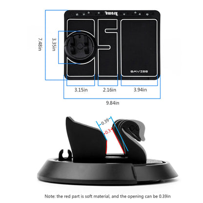 4 In 1 PVC Car Anti-Slip Mat  panel Silicone Phone Holder Dashboard Mount Stand Multi-purpose Car Organizer Tray Car Accessory