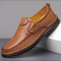 New Handmade Leather Men Shoes Casual Comfortable Men Loafers Slip on Leather Shoes Men Flats Hot Sale Outdoor Walking Shoes