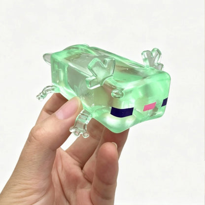 Transparent Cube Axolotl Squishy Toy Maltose Jelly Salamander Fidget Squeeze Slow Rising Stress Relief Sensory Vent Toys Kids.