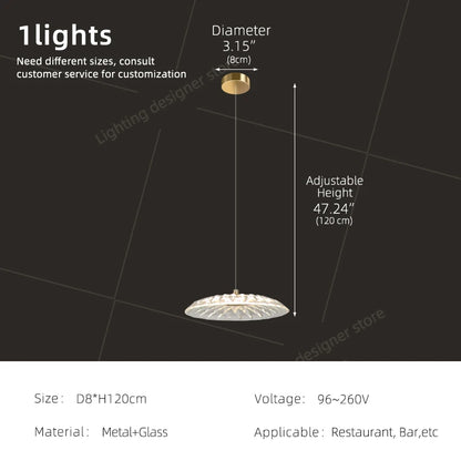 Dining room pendant light Modern villa dining room Kitchen pendant light designer glass Multi-head Hanging Lamp pendant light