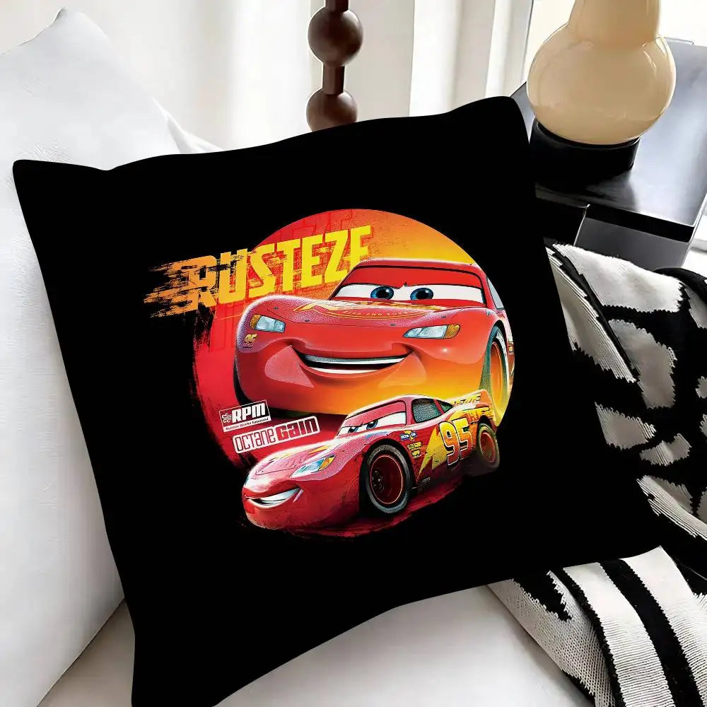 Cartoon Car Lightning McQueen Pillow Case Fashion Square Pillowcase Bedroom Sofa Room Ins Decoration Leisure