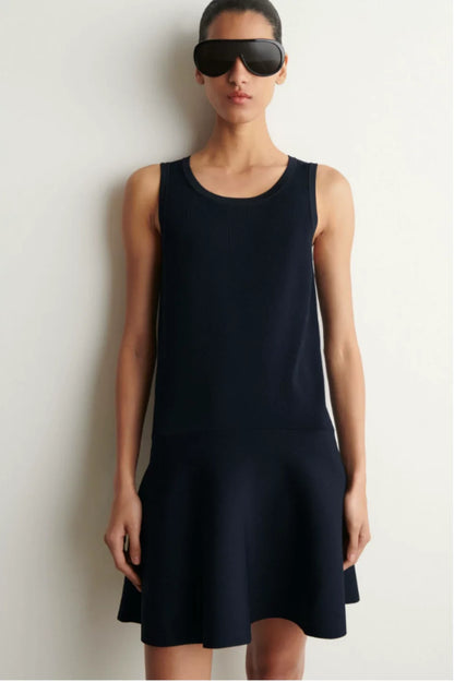 XIMIAN APPAREL 2026 YAZHIMEI Traf Cos Spring New Style of Women's Casual Standard Style Black A-Line Knitted Mini Dress
