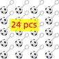 24 Pack White Soccer Keychains Accessory Mini Soccer Stress Ball Keychains,Sports Ball Keychains,School Carnival Reward for Kids