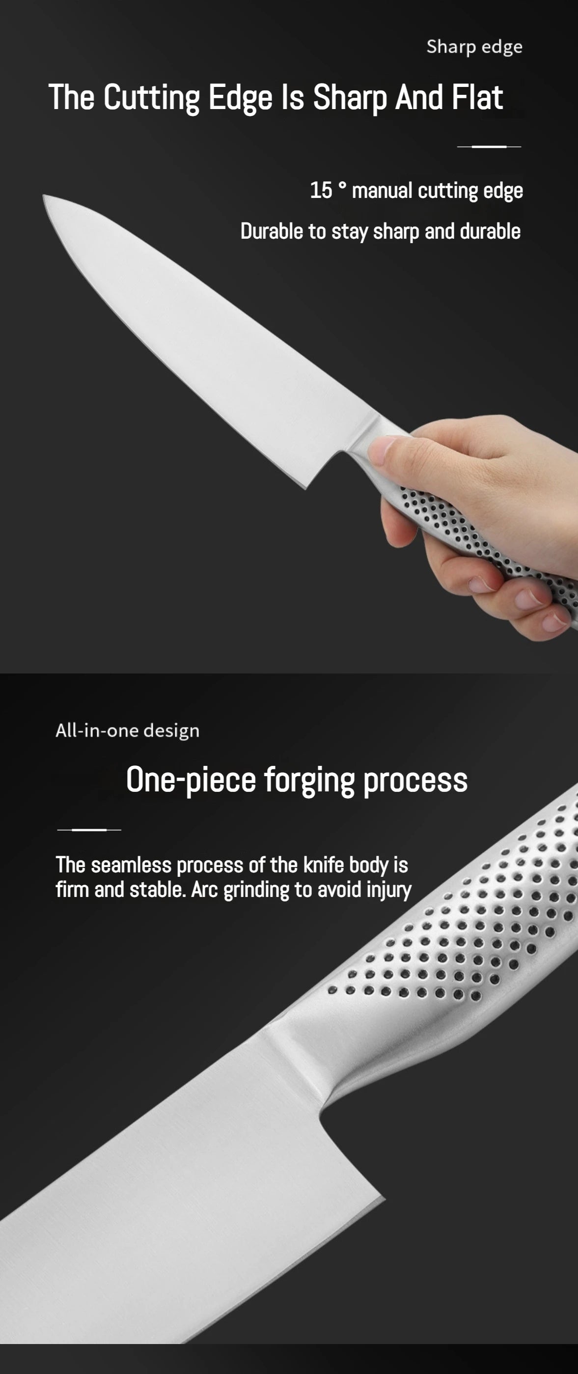 7 Inch Multifunctional Stainless Steel Simple Modern New Sturdy And Stable Chef's Knife For Home And Professional Kitchens
