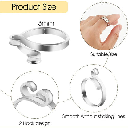 2pcs Adjustable Knitting Crochet Loop Ring Knittied Yarn Guide Finger Faster Holder Thimble Crocheters Thread Ring Sewing Tools
