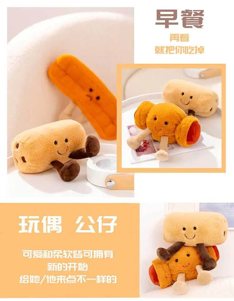 Cute Cartoon Bread Pancake Doll Soft Plush Toys Kawaii Sofa Home Decor Doll Exquisite Collectibles Surprise Fun Birthday Gift