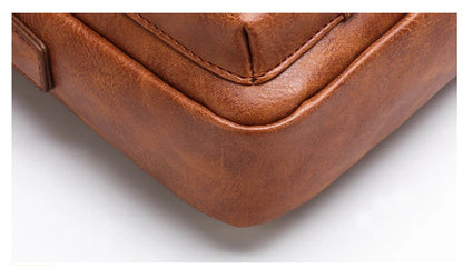 Brand Men Shoulder Bag for 9.7" iPad Men PU Leather Flaps Men's Crossbody Bags Business Flap Male Solid Messenger Bag Travel Bag
