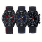 3pc/set Fashion Simple Mens Watch Analog silicone Male Watch Casual Men's Quartz Wrist Watch Ideal Choice for Thanksgiving Gifts
