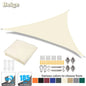 Triangle Sun Shade Sail Canopy UV Block Sun Shelter with Fixing Kits for Outdoor Patio Pool Beach Backyard Garden Sunscreen Tent