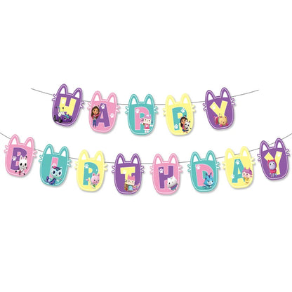 Gabby Dollhouse Birthday Party Supplies Plates Cups Tablecloth Napkins Gabby Cat Birthday Decoration Supply Kit Kids Party Favor