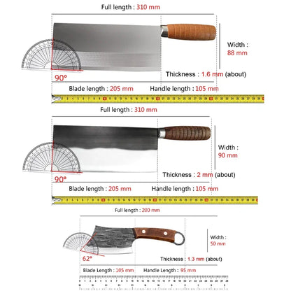 Handmade Forged Chinese Cleaver Knife Ultra Sharp Slicing Filleting Knives Chef Knife for Meat Vegetable Kitchen Cooking Tools