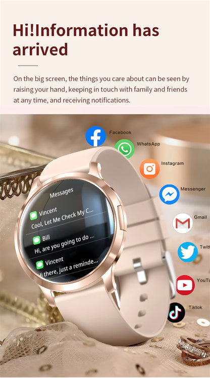 Nowy Smartwatch dla Kobiet 1.32 Cala AMOLED HD Ekran Sportowy Fitness Wodoodporny Zegarek Połączenia Bluetooth Cyfrowy Smartwatch Damski