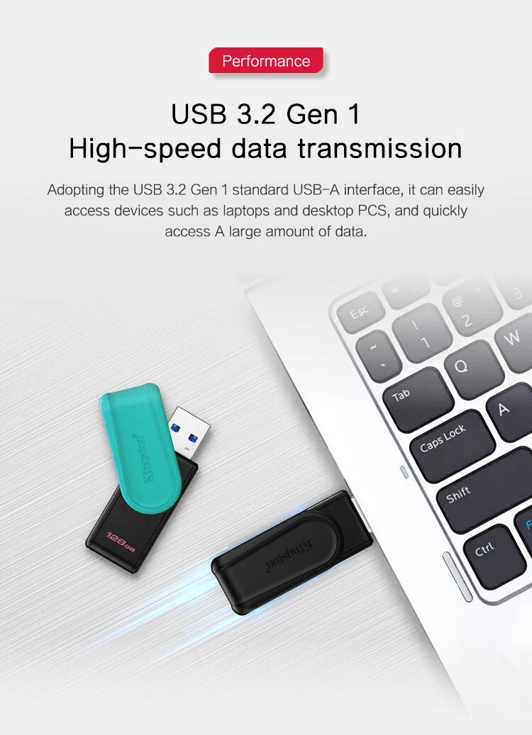 Kingston DataTraveler Exodia S USB Flash Drive 64GB 128GB 256GB 512G USB 3.2 Gen 1 Pen Drive Black DTXS Flash Drive for Computer