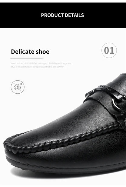 Summer Half Shoes For Men Comfortable Leather Casual Shoes Soft Flat Men's Loafers Lightweight Slip-on Shoes Man Daily Slippers