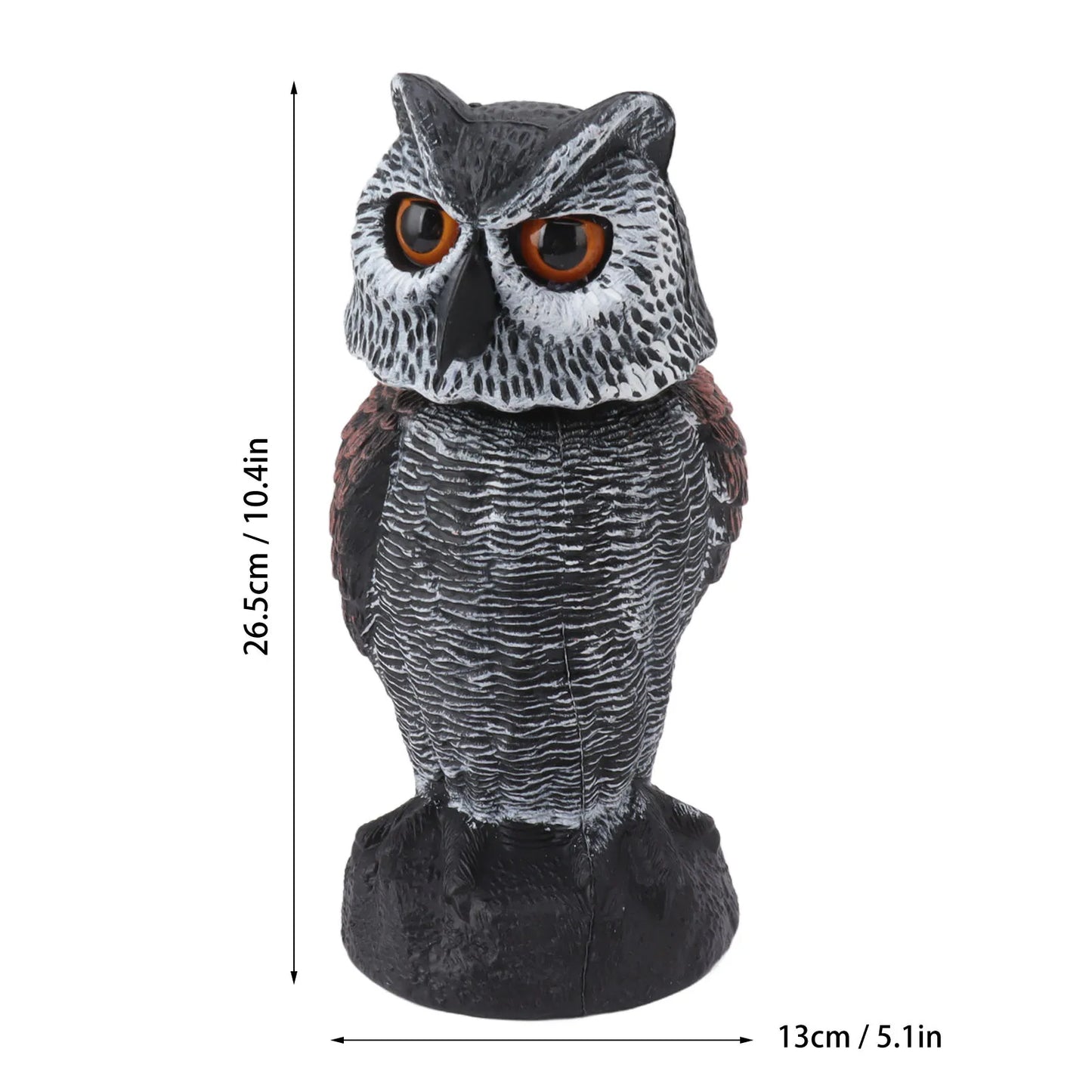 Owl Decoy to Scare Birds Owl Decoy Plastic Shake Head Owl Decoy To Scare Birds Away Scarecrow Fake Owl Outdoor Garden Decoration