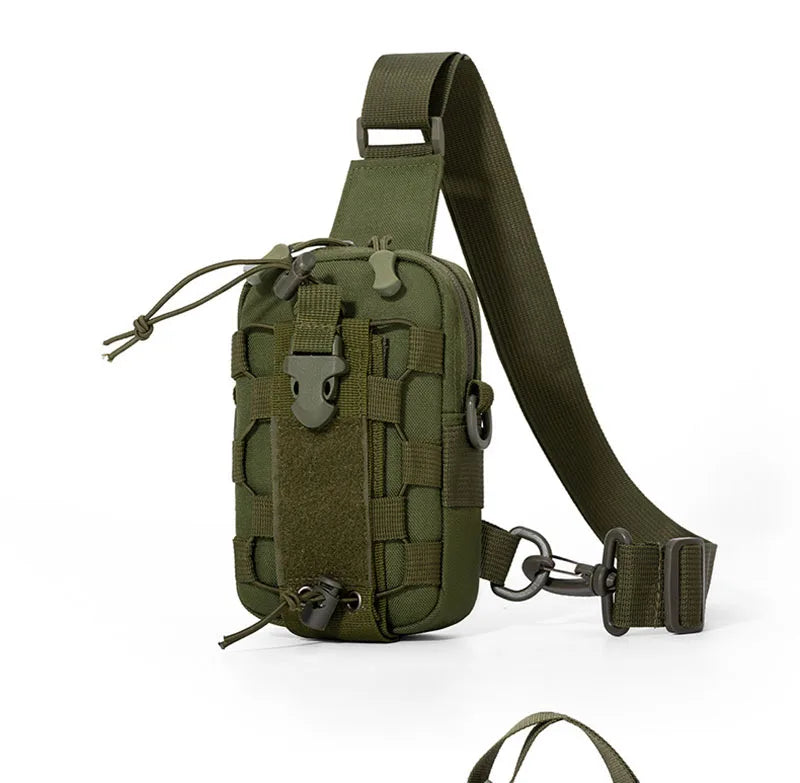 Outdoor Water Bottle Waist Bag Phone Crossbody Storage Pouch Camping Cycling Chest Bag Multifunctional Tactical Chest Bag Men's