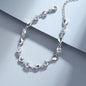 2pcs/set 925 Sterling Silver Heart Bracelet Necklace Jewelry Set for Women Korean Adjustable Charm Bracelet Luxury Party Jewelry