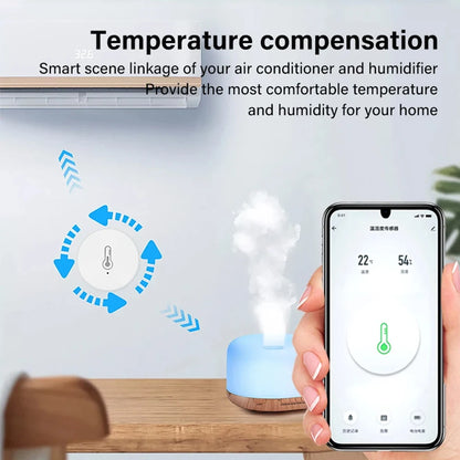 Tuya Zigbee Temperature and Humidity Sensor App Remote Monitor Thermometer Hygrometer for Home/Plant Work with Alexa Google Home