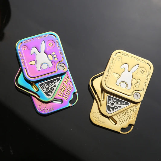 Creative Angry Rabbit Fidget Slider Tuning Fork Three Layers Magnetic Side Push Slider ADHD Anxiety Stress Toys Office Desk Toys