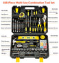 108 Pcs/set Socket Wrench Auto Repair Tool Combination Package Mixed Tool Set Hand Tool Kit with Plastic Toolbox Storage Case