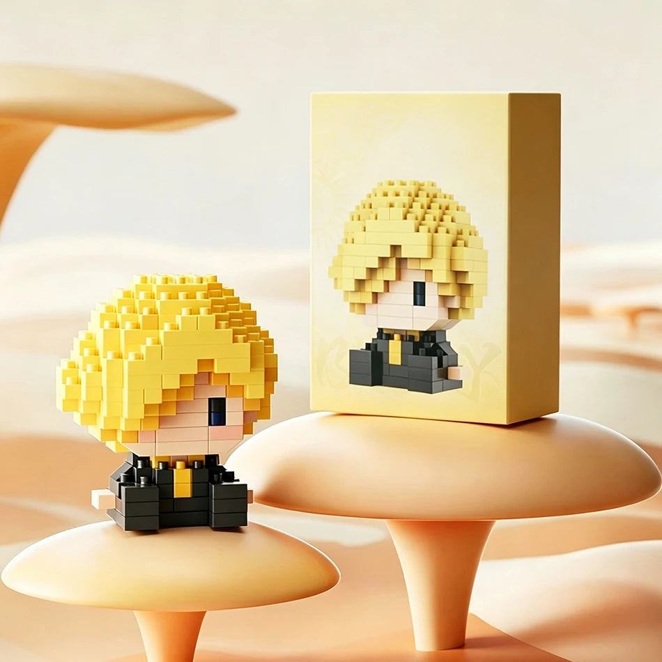 New ONE PIECE Sun God Nika Luffy Micro Action Block Chopper Ace Buggy 3D Anime Model Assembly Mini Bricks Figure Toys For Gift