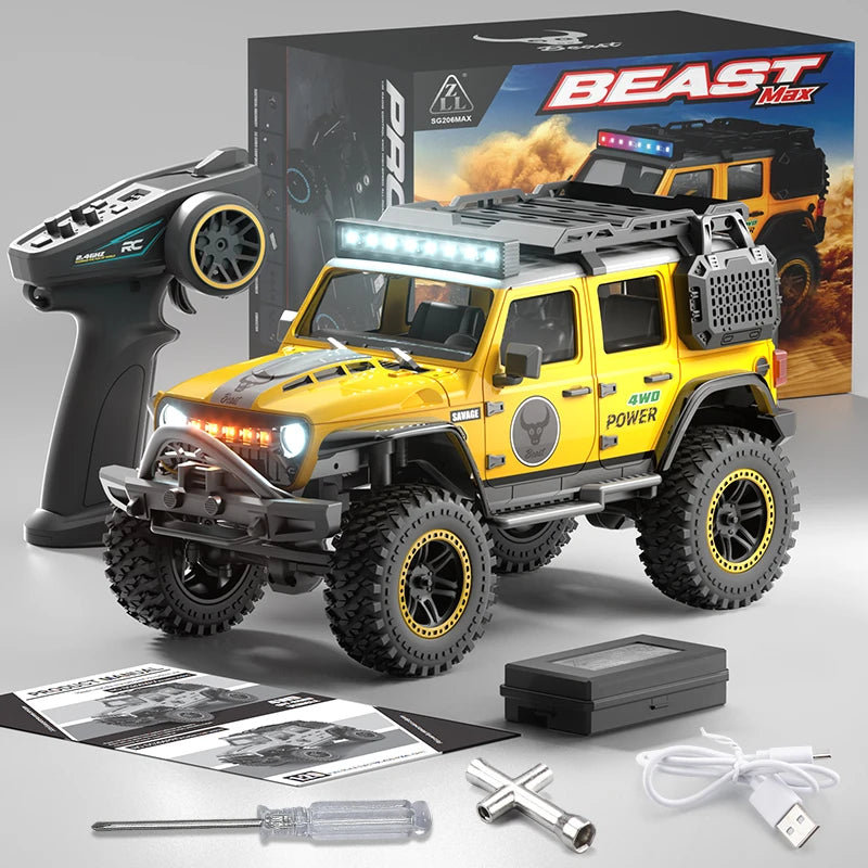 2025 ZLL SG206 PRO/MAX 1:20 2.4G Brushless Four-Wheel Drive Racing Climbing Cool Light Remote Control High-Speed Toy Car Gift