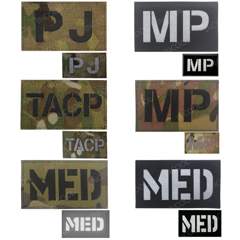 Infrared IR Reflective Patch K9 FIRE MEDIC PRESS MED PJ Decorative Patches Biker Armband Patch For Clothing Backpack