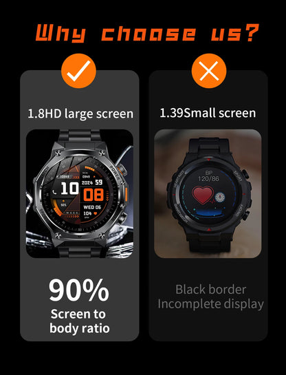 LIGE Nowy Smartwatch Męski 800 mAh Ultra Długa Żywotność Baterii Wodoodporny Zegarek Sportowy Outdoor Połączenia Bluetooth Wojskowy Smartwatch 2025