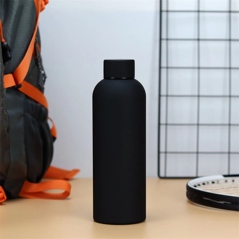 750ml Insulated Bottle Solid Color Stainless Steel Jug with Lid Large Capacity Ice Coffee Cup Portable for Driving Travel Home