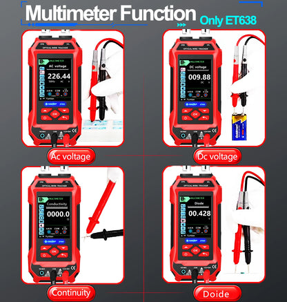 TOOLTOP Network Cable Tester 4 in 1 Multi-function Fiber Optical Power Meter Visual Fault Locator noise-free LAN Line Tracking