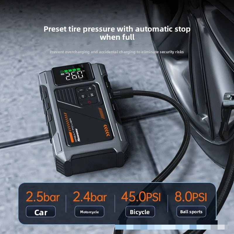 Rozrusznik samochodowy 2 w 1 z pompką powietrza M5 Awaryjny wzmacniacz akumulatora Cyfrowy inflator do opon z monitoringiem opon