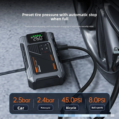 Rozrusznik samochodowy 2 w 1 z pompką powietrza M5 Awaryjny wzmacniacz akumulatora Cyfrowy inflator do opon z monitoringiem opon