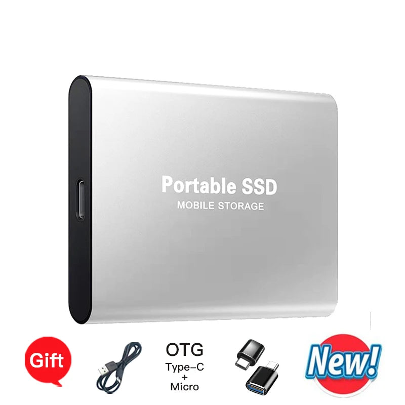 Large Capacity External SSD 2TB/4TB/128TB Type-C USB3.2 Portable Solid Disk Fast Transfer for Mac Desktop PC