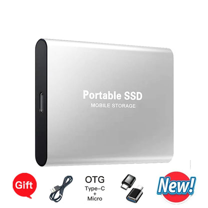 Large Capacity External SSD 2TB/4TB/128TB Type-C USB3.2 Portable Solid Disk Fast Transfer for Mac Desktop PC