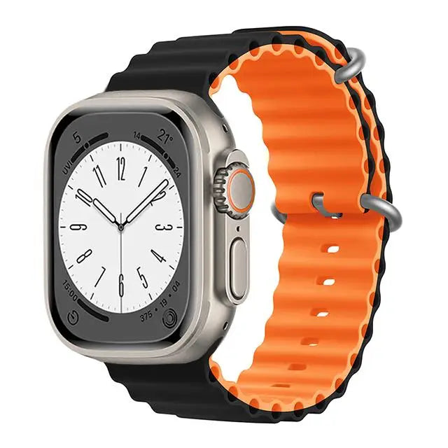 Ocean Strap for apple watch Band 44mm 40mm 45mm 41mm 49mm 46mm silicone correas bracelet iWatch series 7 5 6 3 se 8 Ultra 2 9 10