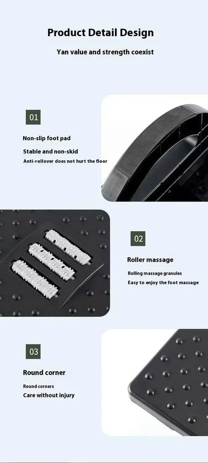 Home/Office Footrest Under Desk Foot Stool Anti-Crossed Legs Semi-Circular Rocking Anti-Slip Massage Roller Footrest Foot Stool