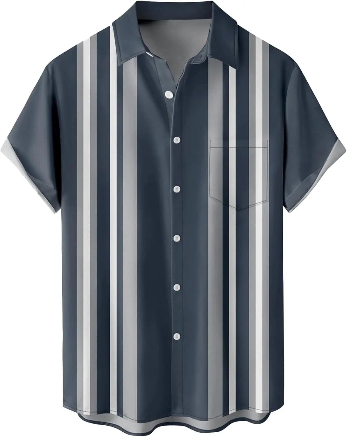 Summer Men's Gradient Sketch Coconut Tree 3D Printed Shirt, Vintage Hawaiian Tropical Quick Drying Loose Shirt