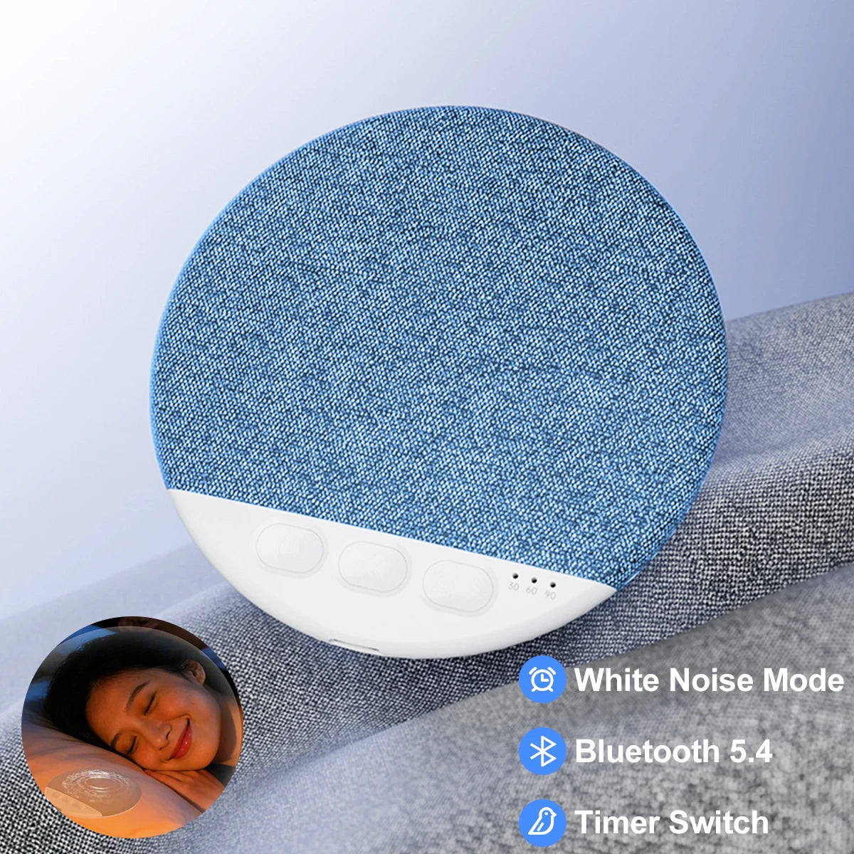 Głośnik poduszkowy Bluetooth 5.4, ultracienki, bezprzewodowy odtwarzacz audio z ładowaniem USB-C i dźwiękiem Hi-Fi, do medytacji, jogi i wspomagania snu
