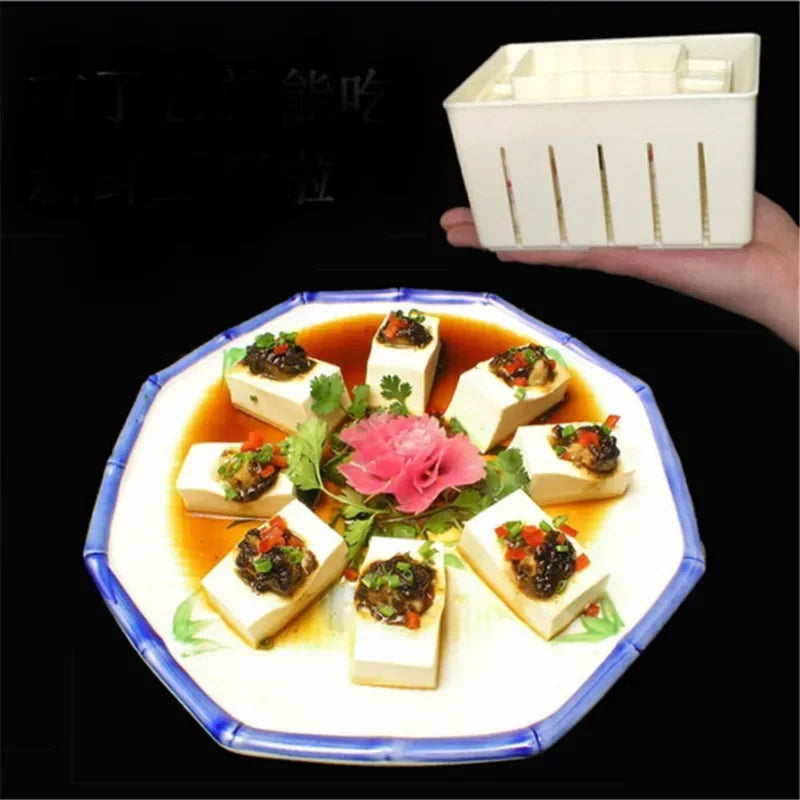 DIY Plastic Tofu Press Mould Homemade Tofu Mold Soybean Curd Tofu Making Mold With Cheese Cloth Kitchen Cooking Tool Set