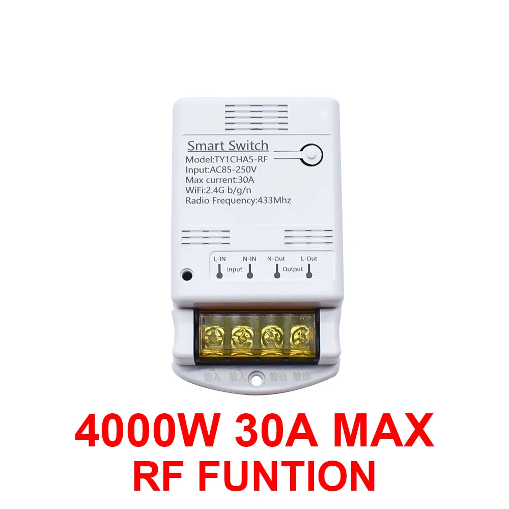 ZIGBEE/WiFi Smart Switch 30A 6600W/4000W Relay Module AC DC7-32V 85-250V Timer Home Automation Alexa Works with Tuya Smartlife