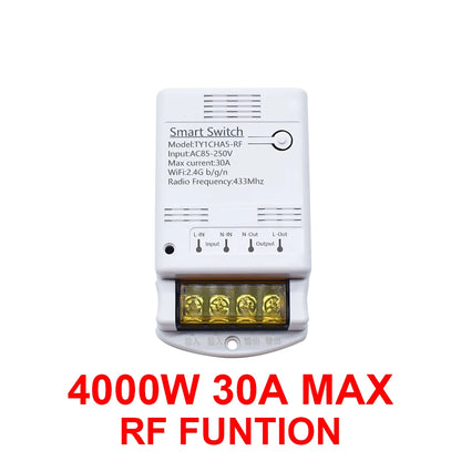 ZIGBEE/WiFi Smart Switch 30A 6600W/4000W Relay Module AC DC7-32V 85-250V Timer Home Automation Alexa Works with Tuya Smartlife