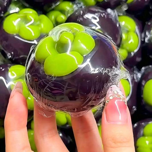 Realistic Mangosteen Crunchy Squeeze Ball Fidget Toy Soft Stress Relief Sensory ASMR Toy Anti Anxiety Gift for Adults