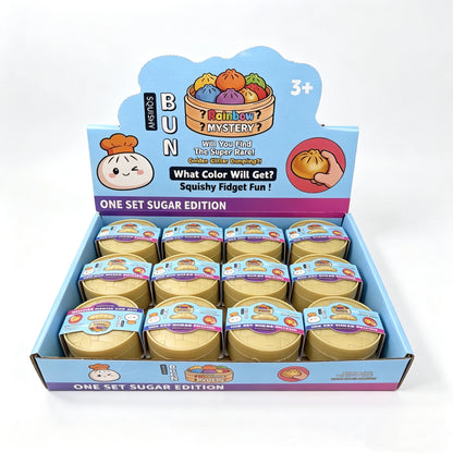 2026 Hot Sale Blind Box Colorful Simulated Steamed Bun Squishy with Box Dumplings Sensory Squeeze Toy for Stress Relief