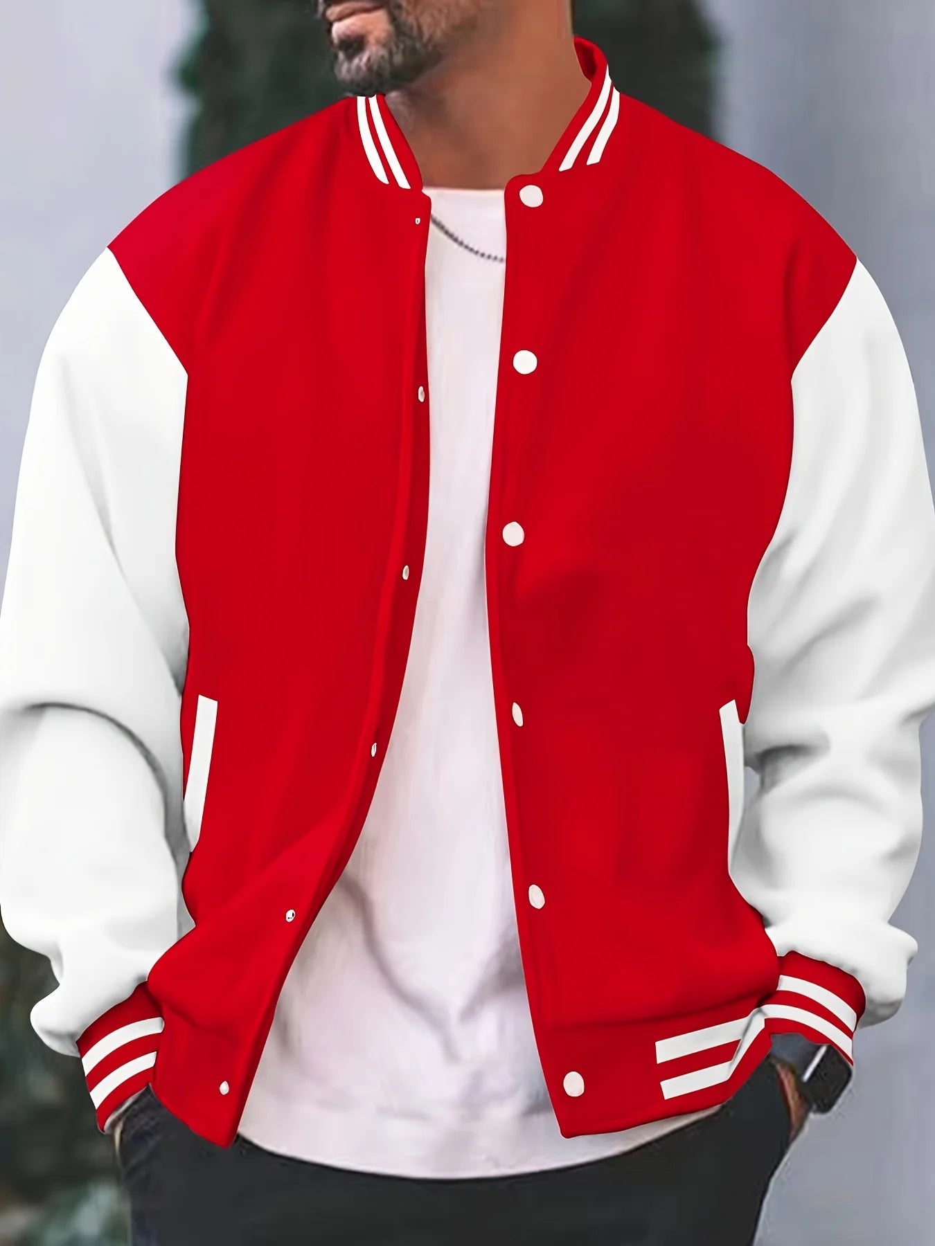 Autumn and Winter New Men's Fashion Buttons Fashion Versatile Multi-color Men's and Women's Streetwear Baseball Jacket