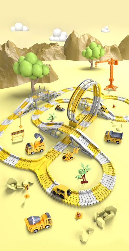 Kids Electric Track Toy Engineering Minin Car Set Puzzle Boy Toys Track Car Train Toys For Children Birthday Gifts